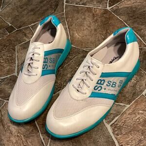 New Sandbaggers Women’s Sandy Golf Shoes Sz 8.5 Teal and White